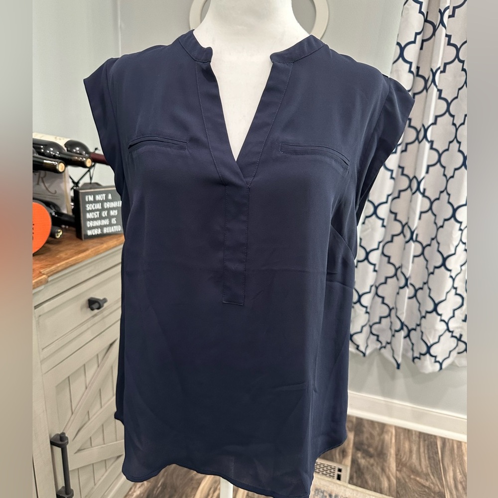 VGUC Limited Navy V-Neck Blouse